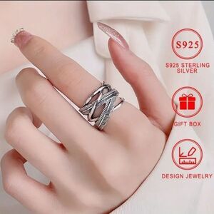 Classic 925 Sterling silver unisex ring sz 8